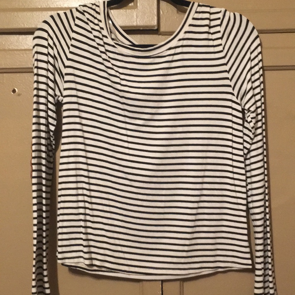 Striped long sleeved top